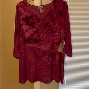 Catherine’s Plus Magenta Long-sleeve blouse